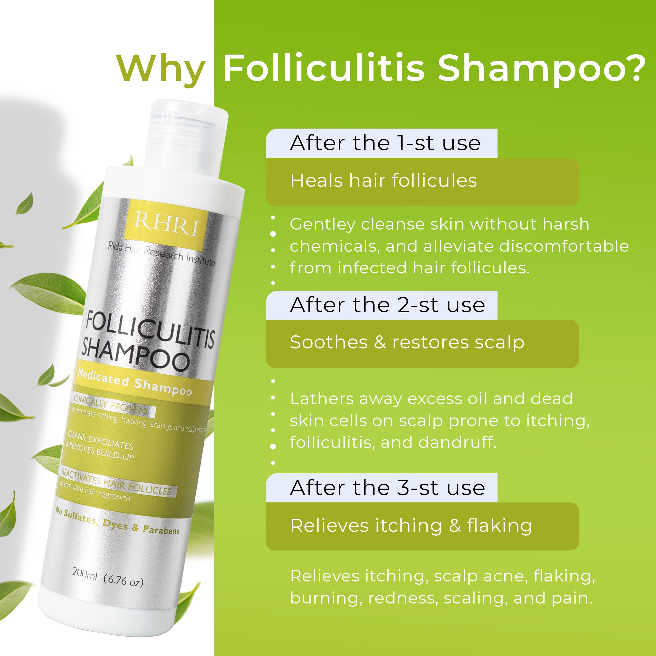 Folliculitis Shampoo with Scalp Massager Brush