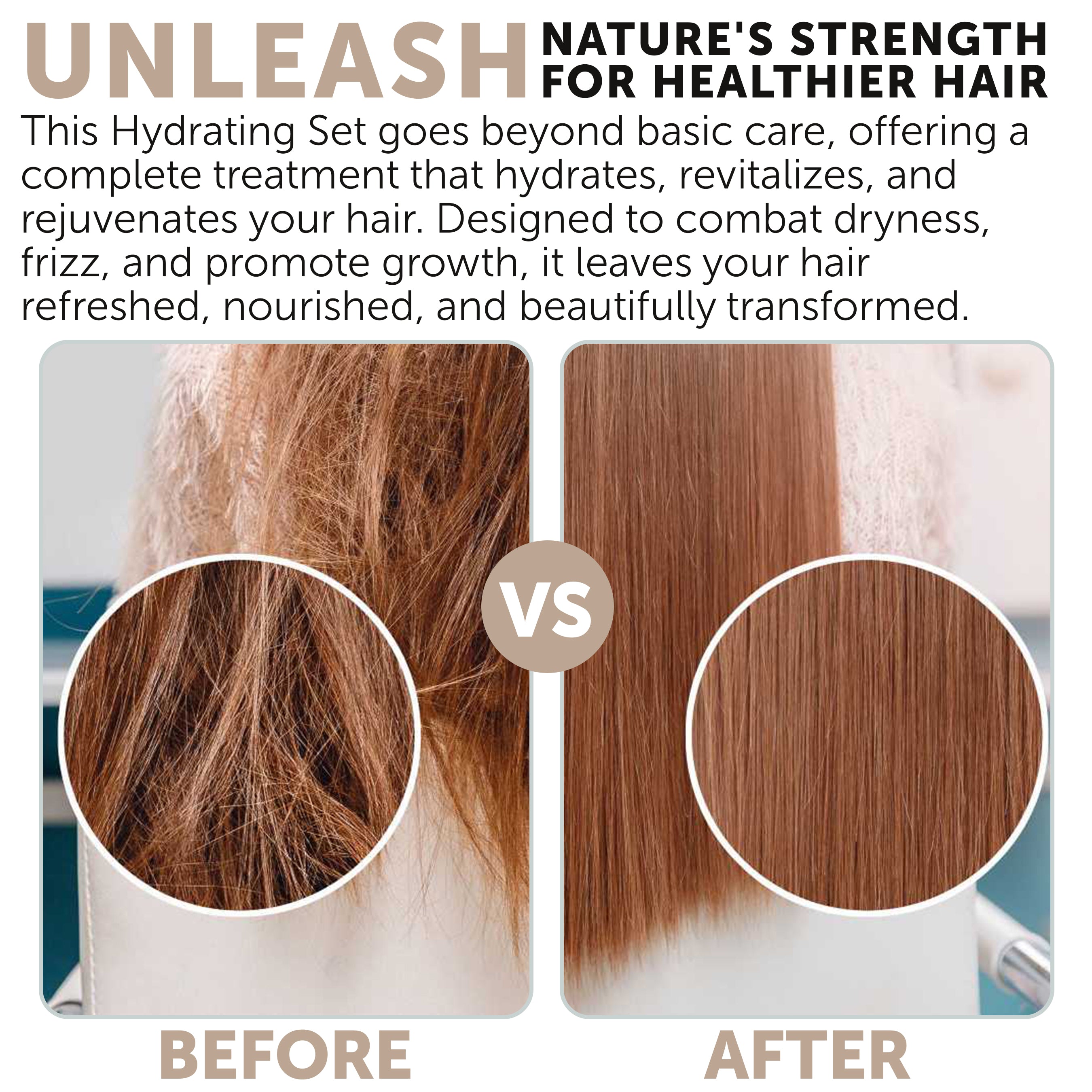 Hydrating Shampoo & Conditioner Set with Scalp Massager Brush