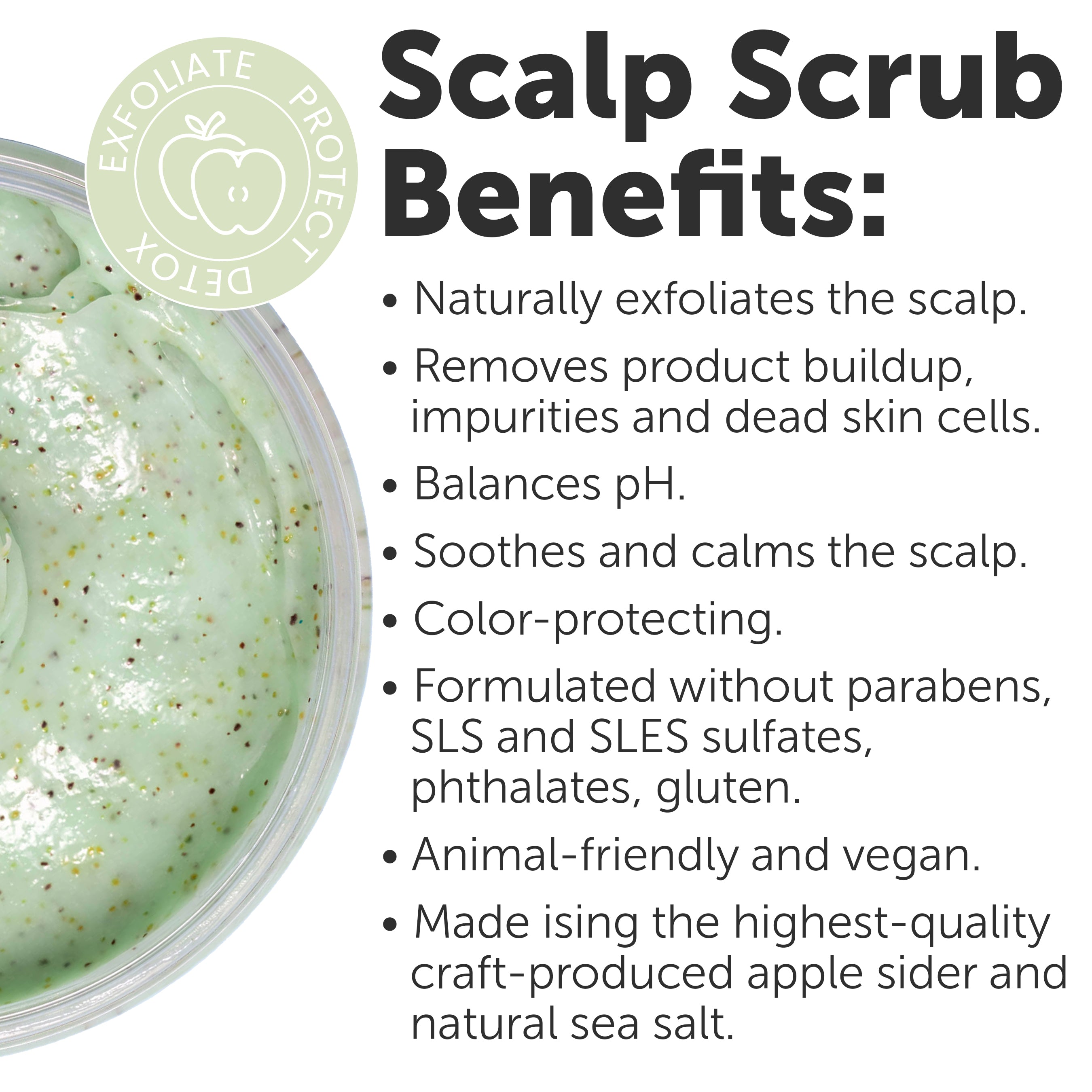 Apple Cider & Sea Salt Green Scalp Scrub (0749666975924)