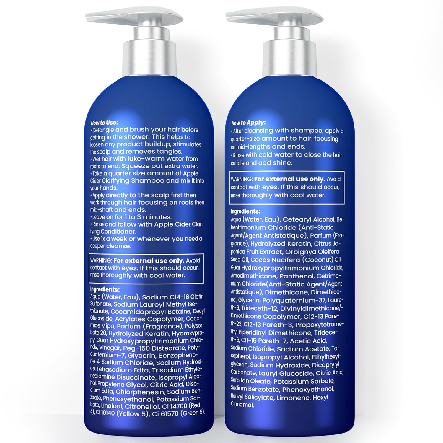 Apple Cider Vinegar Shampoo and Conditioner Set